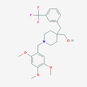 molecular formula C24H30F3NO4 B4059891 [4-[3-(trifluoromethyl)benzyl]-1-(2,4,5-trimethoxybenzyl)-4-piperidinyl]methanol 