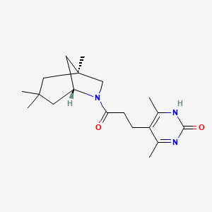 molecular formula C19H29N3O2 B4059908 4,6-dimethyl-5-{3-oxo-3-[(1S*,5R*)-1,3,3-trimethyl-6-azabicyclo[3.2.1]oct-6-yl]propyl}pyrimidin-2-ol 