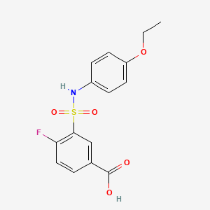 molecular formula C15H14FNO5S B4059913 3-{[(4-乙氧基苯基)氨基]磺酰基}-4-氟苯甲酸 