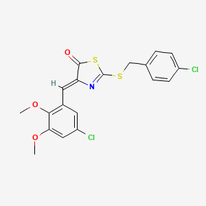 molecular formula C19H15Cl2NO3S2 B4059921 2-[(4-chlorobenzyl)thio]-4-(5-chloro-2,3-dimethoxybenzylidene)-1,3-thiazol-5(4H)-one 