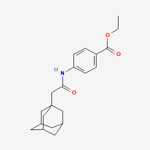 molecular formula C21H27NO3 B4059923 4-[(1-金刚烷基乙酰基)氨基]苯甲酸乙酯 