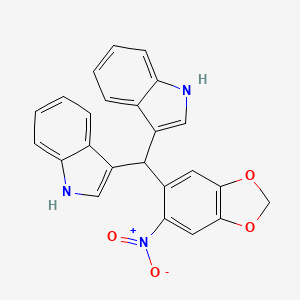 molecular formula C24H17N3O4 B4059929 3,3'-[(6-nitro-1,3-benzodioxol-5-yl)methylene]bis-1H-indole 