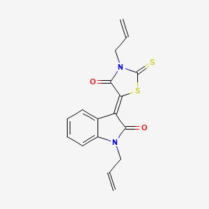 molecular formula C17H14N2O2S2 B4059939 1-allyl-3-(3-allyl-4-oxo-2-thioxo-1,3-thiazolidin-5-ylidene)-1,3-dihydro-2H-indol-2-one 