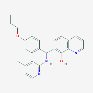 molecular formula C25H25N3O2 B4059954 7-[[(4-甲基-2-吡啶基)氨基](4-丙氧基苯基)甲基]-8-喹啉醇 