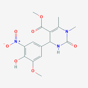 molecular formula C15H17N3O7 B4059961 methyl 4-(4-hydroxy-3-methoxy-5-nitrophenyl)-1,6-dimethyl-2-oxo-1,2,3,4-tetrahydro-5-pyrimidinecarboxylate 