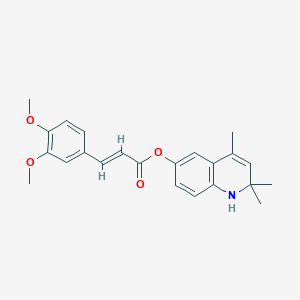 molecular formula C23H25NO4 B405997 2,2,4-Trimethyl-1,2-dihydro-6-quinolinyl 3-(3,4-dimethoxyphenyl)acrylate CAS No. 331973-47-8