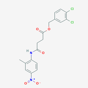 molecular formula C18H16Cl2N2O5 B4059988 3,4-dichlorobenzyl 4-[(2-methyl-4-nitrophenyl)amino]-4-oxobutanoate 