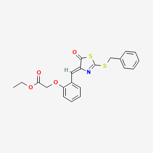 molecular formula C21H19NO4S2 B4060002 ethyl (2-{[2-(benzylthio)-5-oxo-1,3-thiazol-4(5H)-ylidene]methyl}phenoxy)acetate 