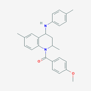 molecular formula C26H28N2O2 B406001 1-(4-methoxybenzoyl)-2,6-dimethyl-N-(4-methylphenyl)-1,2,3,4-tetrahydro-4-quinolinamine CAS No. 5680-89-7