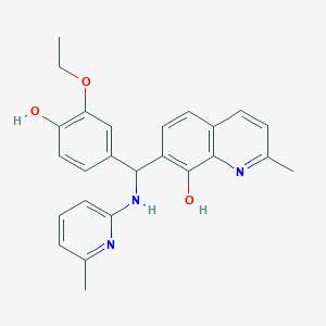 molecular formula C25H25N3O3 B4060010 7-{(3-乙氧基-4-羟基苯基)[(6-甲基-2-吡啶基)氨基]甲基}-2-甲基-8-喹啉醇 