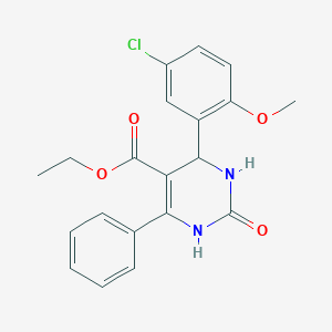 molecular formula C20H19ClN2O4 B4060025 4-(5-氯-2-甲氧基苯基)-2-氧代-6-苯基-1,2,3,4-四氢-5-嘧啶甲酸乙酯 