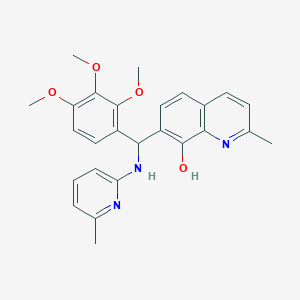 molecular formula C26H27N3O4 B4060032 2-甲基-7-[[(6-甲基-2-吡啶基)氨基](2,3,4-三甲氧基苯基)甲基]-8-喹啉醇 