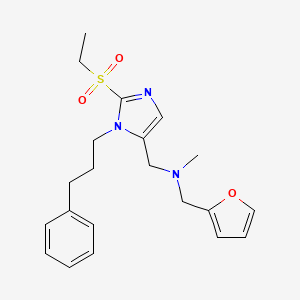 molecular formula C21H27N3O3S B4060051 1-[2-(ethylsulfonyl)-1-(3-phenylpropyl)-1H-imidazol-5-yl]-N-(2-furylmethyl)-N-methylmethanamine 