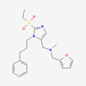 molecular formula C21H27N3O3S B4060051 1-[2-(乙磺酰基)-1-(3-苯基丙基)-1H-咪唑-5-基]-N-(2-呋喃甲基)-N-甲基甲胺 