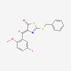 2-(benzylthio)-4-(5-iodo-2-methoxybenzylidene)-1,3-thiazol-5(4H)-one