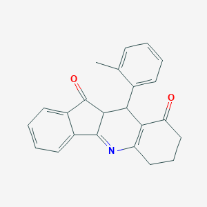 molecular formula C23H19NO2 B406006 10-(2-Methylphenyl)-7,8,10,10a-tetrahydro-6H-indeno[1,2-b]quinoline-9,11-dione 