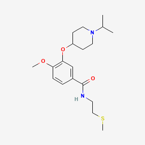 molecular formula C19H30N2O3S B4060085 3-[(1-isopropyl-4-piperidinyl)oxy]-4-methoxy-N-[2-(methylthio)ethyl]benzamide 