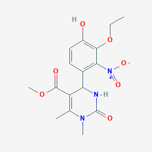 molecular formula C16H19N3O7 B4060102 4-(3-乙氧基-4-羟基-2-硝基苯基)-1,6-二甲基-2-氧代-1,2,3,4-四氢-5-嘧啶甲酸甲酯 