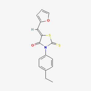 molecular formula C16H13NO2S2 B4060115 3-(4-乙基苯基)-5-(2-呋喃基亚甲基)-2-硫代-1,3-噻唑烷-4-酮 