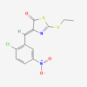 molecular formula C12H9ClN2O3S2 B4060130 4-(2-chloro-5-nitrobenzylidene)-2-(ethylthio)-1,3-thiazol-5(4H)-one 