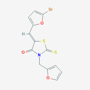molecular formula C13H8BrNO3S2 B4060136 5-[(5-溴-2-呋喃基)亚甲基]-3-(2-呋喃基甲基)-2-硫代-1,3-噻唑烷-4-酮 