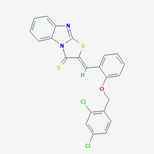 molecular formula C23H14Cl2N2OS2 B406014 2-{2-[(2,4-dichlorobenzyl)oxy]benzylidene}[1,3]thiazolo[3,2-a]benzimidazole-3(2H)-thione 