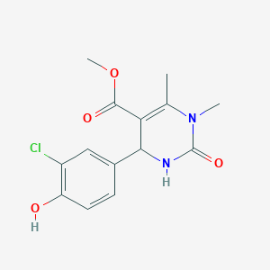 molecular formula C14H15ClN2O4 B4060155 4-(3-氯-4-羟基苯基)-1,6-二甲基-2-氧代-1,2,3,4-四氢-5-嘧啶甲酸甲酯 