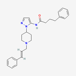 molecular formula C27H32N4O B4060164 4-phenyl-N-(1-{1-[(2E)-3-phenyl-2-propen-1-yl]-4-piperidinyl}-1H-pyrazol-5-yl)butanamide 
