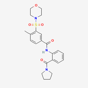 molecular formula C23H27N3O5S B4060178 4-methyl-3-(4-morpholinylsulfonyl)-N-[2-(1-pyrrolidinylcarbonyl)phenyl]benzamide 