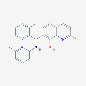 molecular formula C24H23N3O B4060181 2-甲基-7-{(2-甲苯基)[(6-甲基-2-吡啶基)氨基]甲基}-8-喹啉醇 