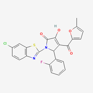 molecular formula C23H14ClFN2O4S B4060187 1-(6-chloro-1,3-benzothiazol-2-yl)-5-(2-fluorophenyl)-3-hydroxy-4-(5-methyl-2-furoyl)-1,5-dihydro-2H-pyrrol-2-one 