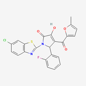 molecular formula C23H14ClFN2O4S B4060187 1-(6-氯-1,3-苯并噻唑-2-基)-5-(2-氟苯基)-3-羟基-4-(5-甲基-2-呋喃基)-1,5-二氢-2H-吡咯-2-酮 