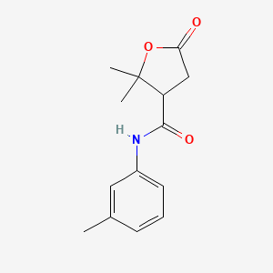 molecular formula C14H17NO3 B4060202 2,2-dimethyl-N-(3-methylphenyl)-5-oxotetrahydro-3-furancarboxamide 