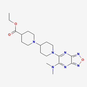 molecular formula C19H29N7O3 B4060217 ethyl 1'-[6-(dimethylamino)[1,2,5]oxadiazolo[3,4-b]pyrazin-5-yl]-1,4'-bipiperidine-4-carboxylate 