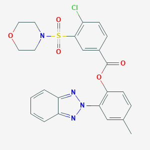 molecular formula C24H21ClN4O5S B406022 2-(2H-1,2,3-benzotriazol-2-yl)-4-methylphenyl 4-chloro-3-(4-morpholinylsulfonyl)benzoate 