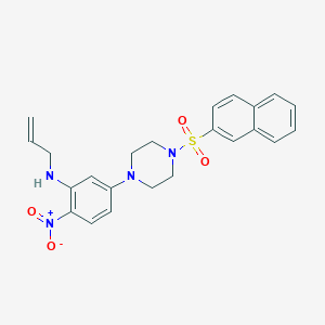 molecular formula C23H24N4O4S B4060227 N-allyl-5-[4-(2-naphthylsulfonyl)-1-piperazinyl]-2-nitroaniline 