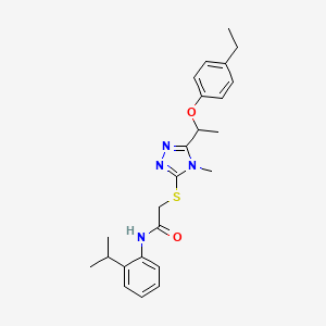 molecular formula C24H30N4O2S B4060251 2-({5-[1-(4-乙基苯氧基)乙基]-4-甲基-4H-1,2,4-三唑-3-基}硫代)-N-(2-异丙基苯基)乙酰胺 