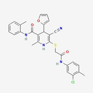 6-({2-[(3-chloro-4-methylphenyl)amino]-2-oxoethyl}thio)-5-cyano-4-(2-furyl)-2-methyl-N-(2-methylphenyl)-1,4-dihydro-3-pyridinecarboxamide