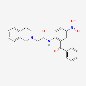 molecular formula C24H21N3O4 B4060264 N-(2-benzoyl-4-nitrophenyl)-2-(3,4-dihydro-2(1H)-isoquinolinyl)acetamide 