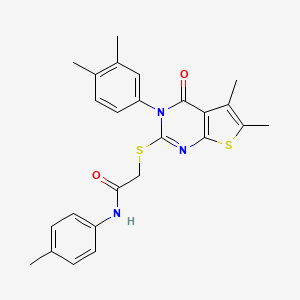 2-{[3-(3,4-dimethylphenyl)-5,6-dimethyl-4-oxo-3,4-dihydrothieno[2,3-d]pyrimidin-2-yl]thio}-N-(4-methylphenyl)acetamide