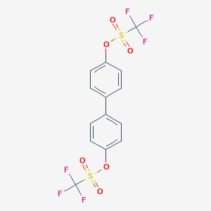 molecular formula C14H8F6O6S2 B040603 [4-[4-(Trifluoromethylsulfonyloxy)phenyl]phenyl] trifluoromethanesulfonate CAS No. 112752-02-0