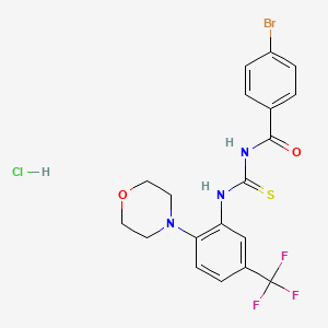 molecular formula C19H18BrClF3N3O2S B4060300 4-溴-N-({[2-(4-吗啉基)-5-(三氟甲基)苯基]氨基}羰硫基)苯甲酰胺盐酸盐 