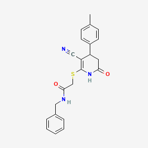 N-benzyl-2-{[3-cyano-4-(4-methylphenyl)-6-oxo-1,4,5,6-tetrahydro-2-pyridinyl]thio}acetamide