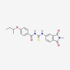 molecular formula C21H21N3O4S B4060307 4-sec-butoxy-N-{[(2-methyl-1,3-dioxo-2,3-dihydro-1H-isoindol-5-yl)amino]carbonothioyl}benzamide 