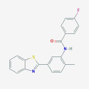 B406031 N-[5-(1,3-benzothiazol-2-yl)-2-methylphenyl]-4-fluorobenzamide CAS No. 5684-92-4