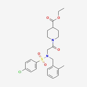 molecular formula C24H29ClN2O5S B4060315 1-乙基-1-[N-[(4-氯苯基)磺酰基]-N-(2-甲基苄基)甘氨酰]-4-哌啶甲酸乙酯 