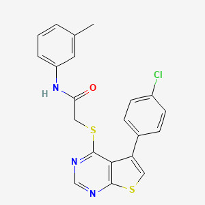 molecular formula C21H16ClN3OS2 B4060334 2-{[5-(4-氯苯基)噻吩并[2,3-d]嘧啶-4-基]硫代}-N-(3-甲基苯基)乙酰胺 