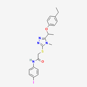 2-({5-[1-(4-ethylphenoxy)ethyl]-4-methyl-4H-1,2,4-triazol-3-yl}thio)-N-(4-iodophenyl)acetamide