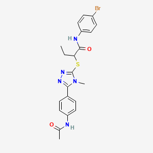 2-({5-[4-(acetylamino)phenyl]-4-methyl-4H-1,2,4-triazol-3-yl}thio)-N-(4-bromophenyl)butanamide