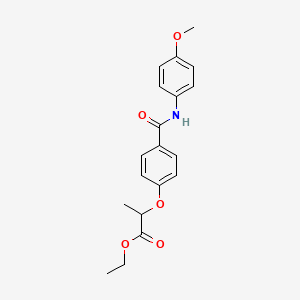 molecular formula C19H21NO5 B4060381 2-(4-{[(4-甲氧基苯基)氨基]羰基}苯氧基)丙酸乙酯 